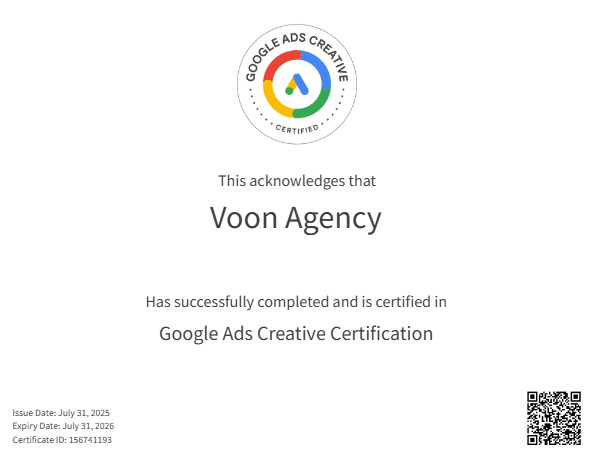 Google Ads Creative Sertifikasi Sertifikası