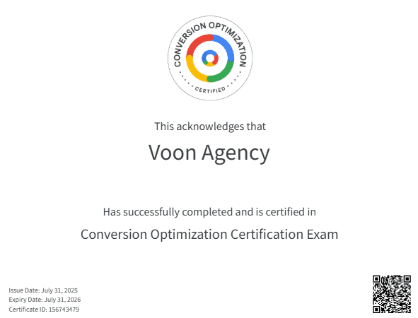 Google Conversion Optimization Sertifikasi Sertifikası